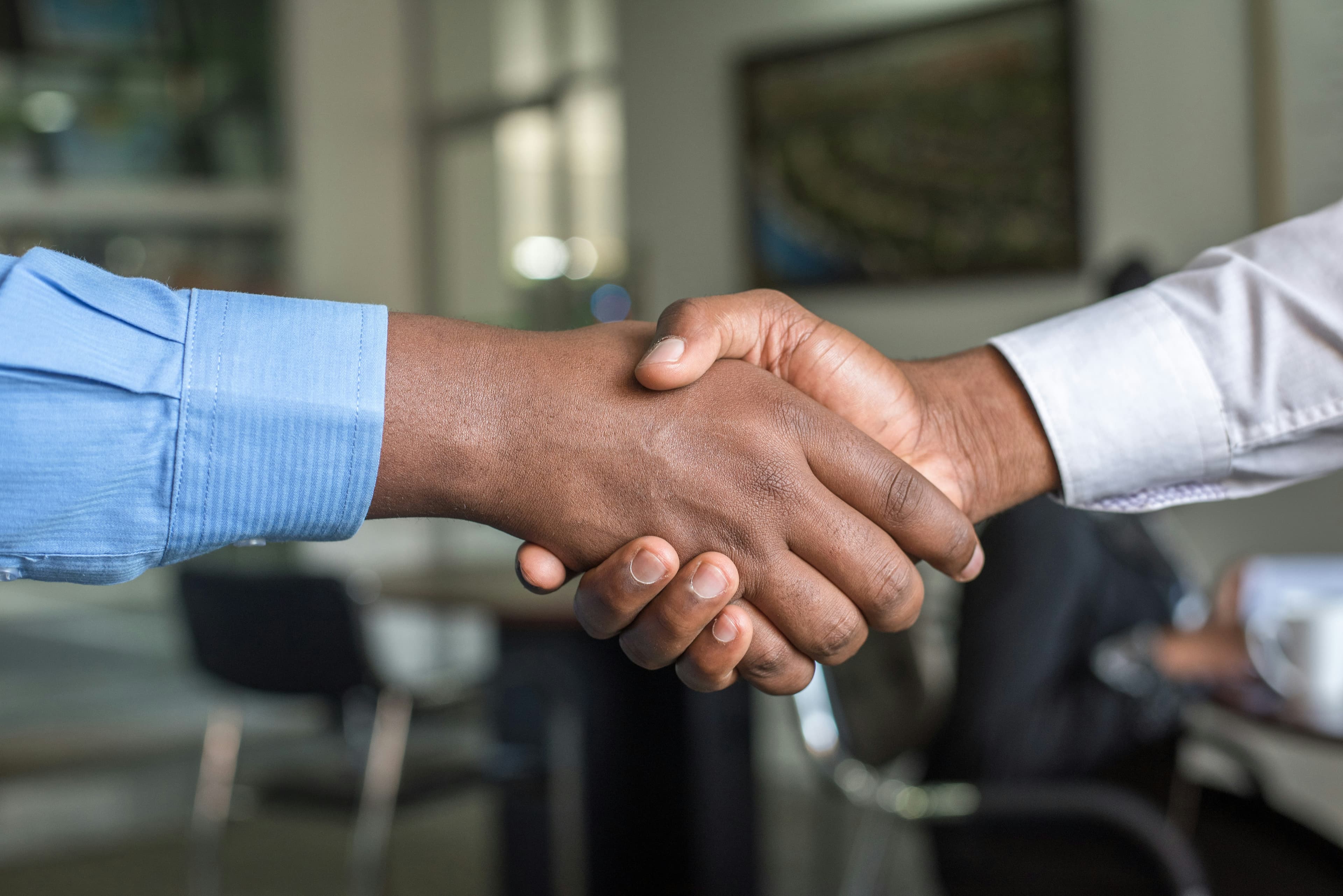 Business partners shaking hands